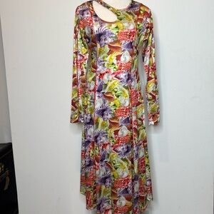 Hosbjerg | Funa Asta size Large Cutout Pattern Midi Dress